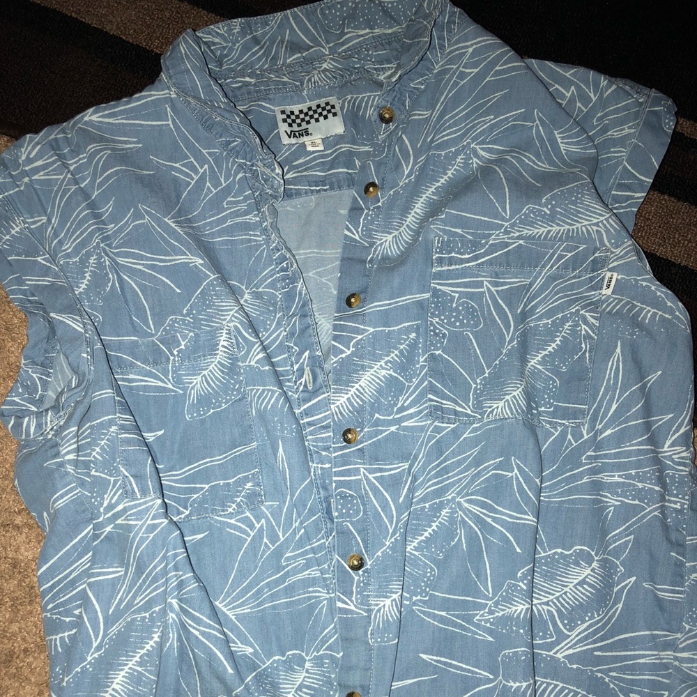 Tropical blue shirt